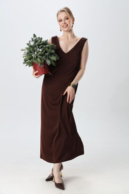 Платье NIKVA н1014-5 шоколад  фото 4