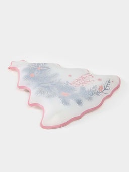 Блюдо сервировочное новогоднее Доляна С Новым Годом, 24.5?24.7?2 см, стекло, белое  фото 3