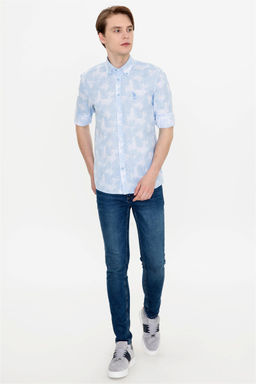 U. S. Polo Assn Мужская синяя рубашка с длинным рукавом - U.s. polo assn фото 10