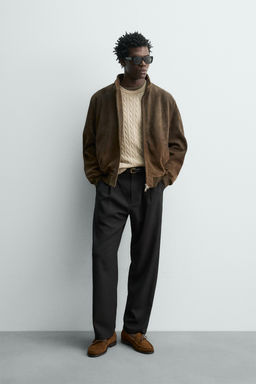 REGULAR FIT LEATHER SUEDE JACKET