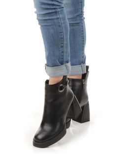 04-M3-838 BLACK Ботильоны зимние женские (натуральная кожа, натуральный мех)