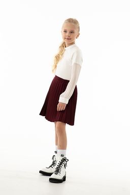 Молочная школьная блуза Mooriposh, модель 06132 фото 2