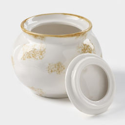 Сахарница Доляна Organic Gold, 420 мл, фарфор, белая