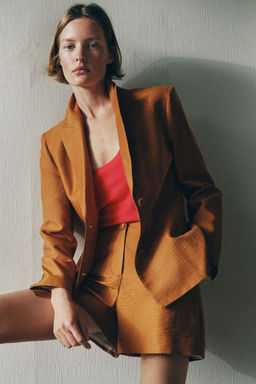 BLAZER CON LINO BOT?N FORRADO / Curry