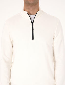 Ekru 3 _plik Regular Fit Fermuarl_ Dik Yaka Basic Sweatshirt - Pierre cardin фото 6