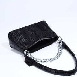 Сумка-багет на молнии, цвет чёрный - Simaland фото 5