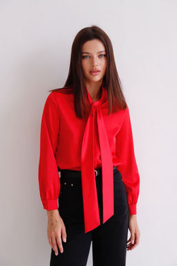Martichelli Блуза с завязками красная  фото 6