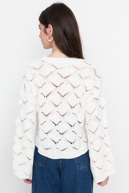 Vizon Ajurlu/Delikli Triko Kazak TWOAW22KZ1171 - Trendyolmilla фото 13