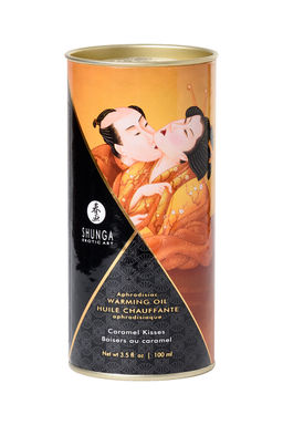 Масло массажное для тела Shunga Карамельные поцелуи (Caramel Kisses), разогревающее, 100 мл.