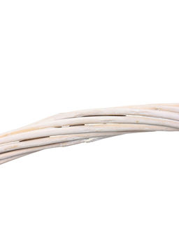 Корзина плетёная для хранения Alba, с ручкой, белая, набор 2 шт.