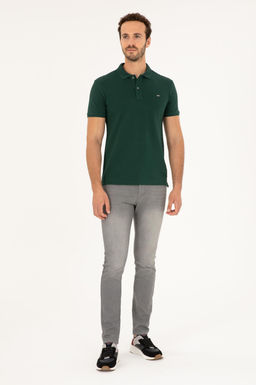 U. S. Polo Assn / Мужская темно-зеленая базовая футболка - U.s. polo assn фото 4