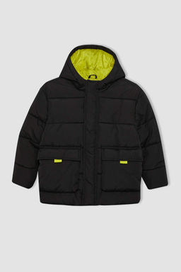 Водоотталкивающая куртка-пуховик с капюшоном для мальчиков - Defacto фото 8