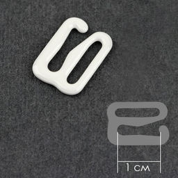 Цена за 7 шт. Крючок для бретелей, металлический, 10 мм, 20 шт, цвет белый - Арт узор фото 2