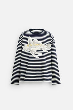 STRIPED PATCH T-SHIRT - Zara фото 8