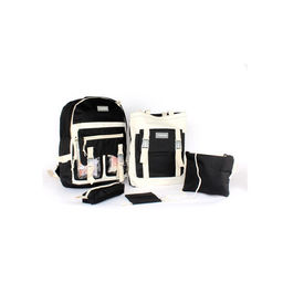 Комплект MF-538  (рюкзак+2шт сумки+пенал+монетница)   1отд,  6внеш+1внут/карм,  черный/бел 256503