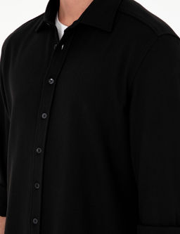 Siyah Regular Fit Uzun Kollu G_mlek