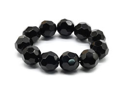 Браслет шарик с гранями 17мм из агата искусственного Радуга камня