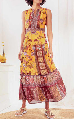 Платье, желто-коричневое