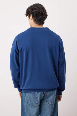 Lacivert-Tas 2li Paket Oversize/Genis Kesim Ici Polar/S?cak Tutan Sweatshirt TMNAW24SW00001