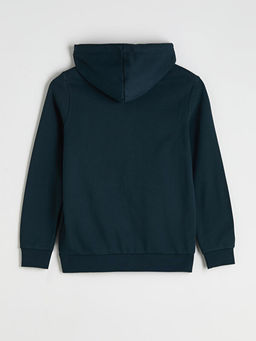 Kap??onlu Uzun Kollu Erkek Fermuarl? Sweatshirt