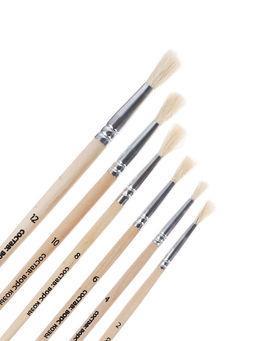Набор кистей для рисования, коза, 6 штук: № 2, 4, 6, 8, 10, 12, круглые, деревянная ручка, международный размер