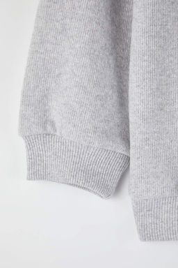 Gri Melanj Erkek Cocuk Pamuklu Bask?l? Dik Yaka Regular Orme Sweatshirt TKDAW26SW00038 - Trendyolmilla фото 4