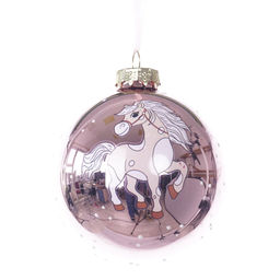Украшение новогоднее "Шар с лошадкой", L8 W8 H9 см