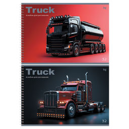 Альбом для рисования BG А4 32л. на спирали "Truck" (АР4гр32 08639) обложка картон