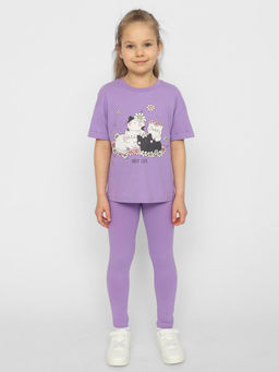 CRB wear/CSKG 70414-45 Брюки модель легинсы для девочки,лаванда/Ex.Cherubino  фото 3