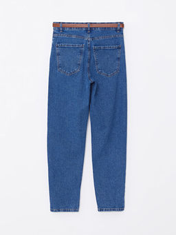 Beli Kemerli Mom Fit Kad?n Jean Pantolon