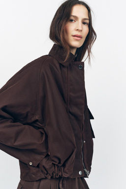 WAXED JACKET WITH CORDUROY COLLAR ZW COLLECTION - Zara фото 5