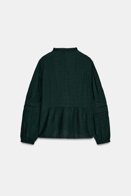 ROMANTIC LACE TRIM SHIRT - Zara фото 5