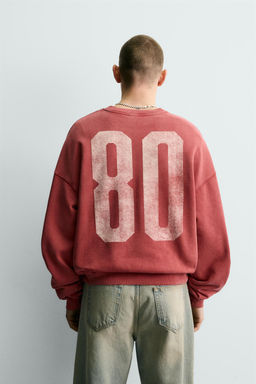 WASHED CONTRAST PRINT SWEATSHIRT - Zara фото 11