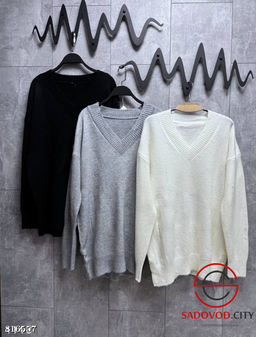 Удлиненный свитер-туника с V вырезом - Bruno фото 2