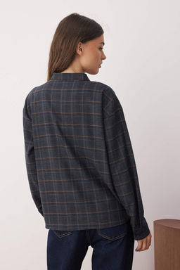 Cok Renkli Flanel Ekoseli Baglama Detayl? Dokuma Bluz TWOAW26BZ00146