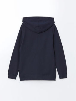 Kap??onlu K?z ?ocuk Fermuarl? Sweatshirt