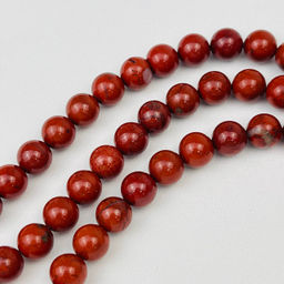 Бусины из красной Яшмы (45 бусин) 38 см