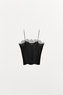 PLEATED TOP WITH LACE HEM - Zara фото 7
