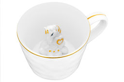 Кружка 300 мл 14*10*7,5 см Лошадь белая с золотом, фарфор - Elan gallery фото 6