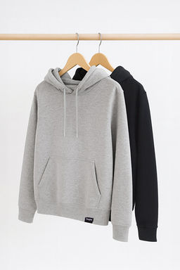 Siyah-Gri Melanj 2li Paket Kap__onlu Regular Kesim __i Polarl_ Sweatshirt TMNAW24SW00000 - Trendyolmilla фото 2