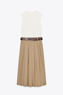 CONTRAST BELTED DRESS - Zara фото 12