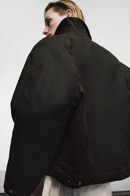 CHAQUETA ENCERADA ZW COLLECTION / Khaki - Zara фото 19