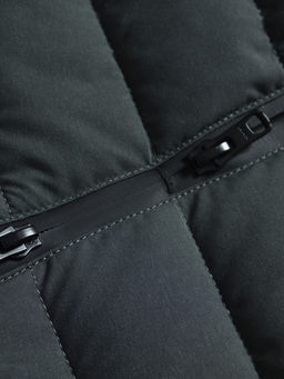 Куртка мужская гибридная стёганая с капюшоном с графеновой подкладкой цвета хаки 9627_1Kh