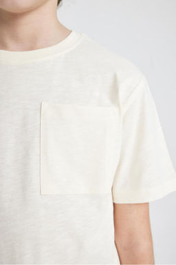 Футболка с короткими рукавами и круглым вырезом для мальчиков - Defacto фото 5