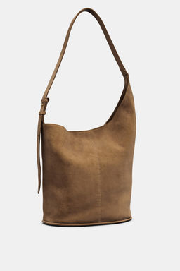 ASYMMETRIC LEATHER BUCKET BAG - Zara фото 4