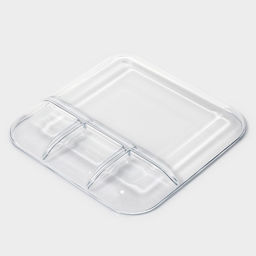 Менажница для запекания Доляна, 4 секции, жаропрочное стекло, прозрачная