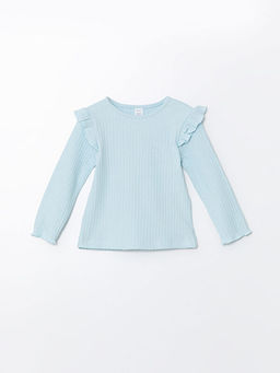 Bisiklet Yaka Uzun Kollu Basic K?z Bebek Ti??rt