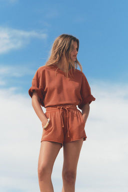 FADED-EFFECT FLEECE SHORTS - Zara фото 26