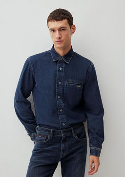 Barry Mavi Edition Koyu Mavi Jean Gomlek