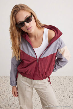 Bordo Oversize Kal_p Renk Bloklu Yazl_k _nce Mont TWOAW27MO00135